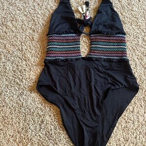 Stylish Black Kids One Piece Swimsuit